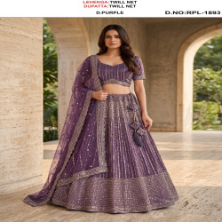 Royal Twill Net Embroidered Bridal Lehenga Choli